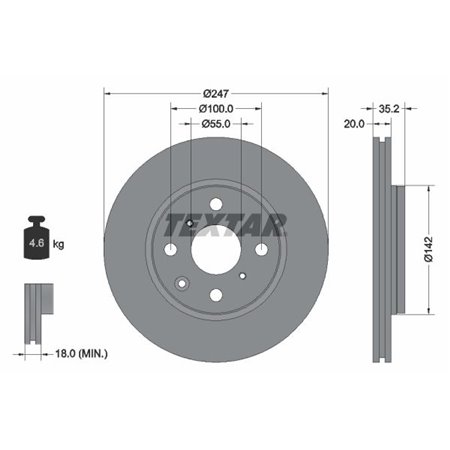 92141903 Тормозной диск TEXTAR