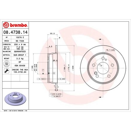 08.4738.14 Brake Disc BREMBO