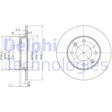 BG3653 Bromsskiva DELPHI