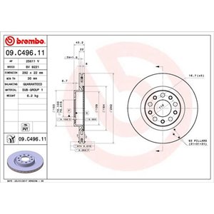 09.C496.11 Тормозной диск BREMBO - Top1autovaruosad