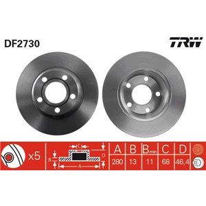 DF2730  Brake disc TRW 