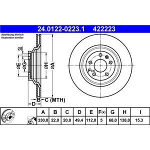 24.0122-0223.1 Тормозной диск ATE     