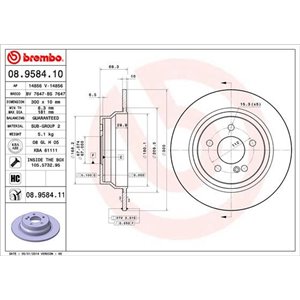 08.9584.11 Brake Disc BREMBO - Top1autovaruosad