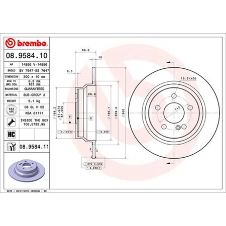 08.9584.11 Bromsskiva BREMBO