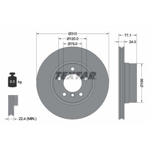 92122505  Brake disc TEXTAR 