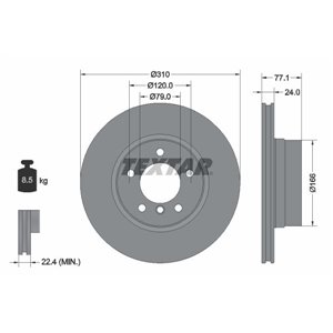 92122505 Тормозной диск TEXTAR - Top1autovaruosad