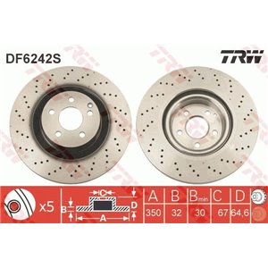 DF6242S Brake Disc TRW - Top1autovaruosad