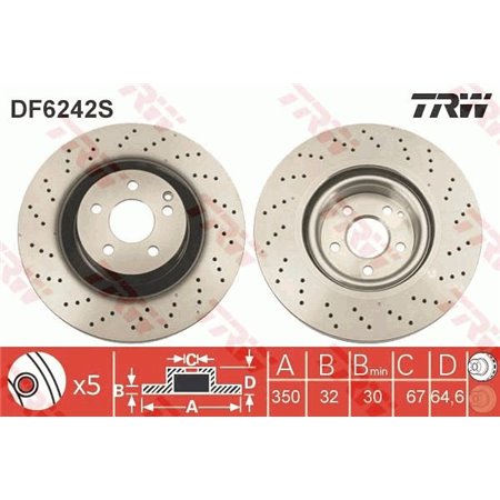 DF6242S Brake Disc TRW