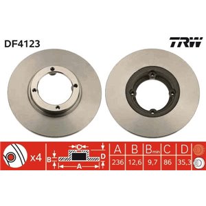 DF4123 Brake Disc TRW - Top1autovaruosad