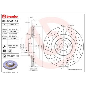 09.8841.3X Bromsskiva BREMBO - Top1autovaruosad