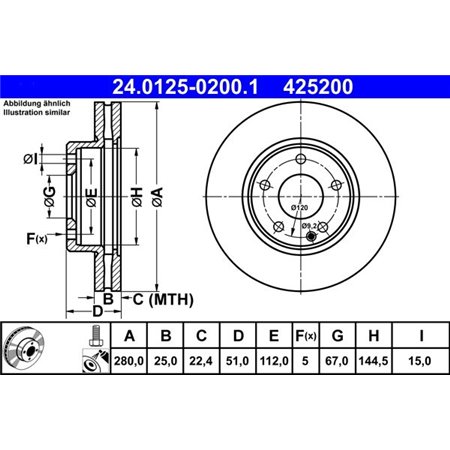 24.0125-0200.1 Brake Disc ATE