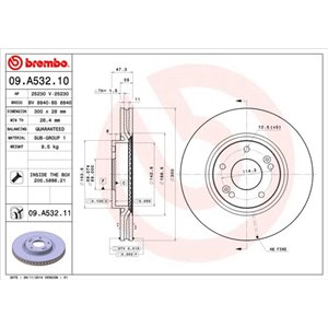 09.A532.11 Тормозной диск BREMBO     