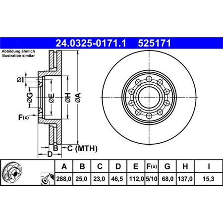 24.0325-0171.1 Brake Disc ATE