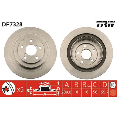 DF7328  Brake disc TRW 