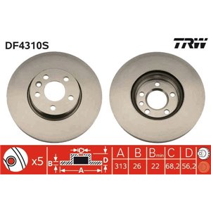 DF4310S  Brake disc TRW 