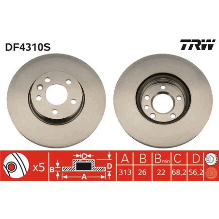 DF4310S Brake Disc TRW