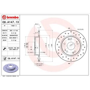 08.A147.1X Brake Disc BREMBO - Top1autovaruosad