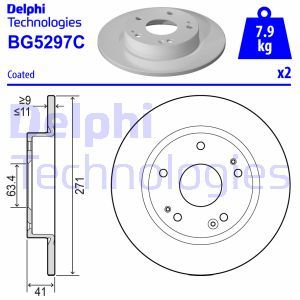 BG5297C  Brake disc DELPHI 