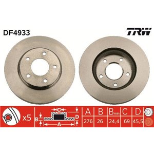 DF4933 Тормозной диск TRW - Top1autovaruosad