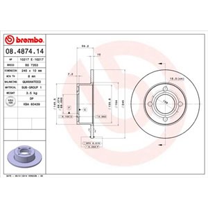 08.4874.14  Piduriketas BREMBO 