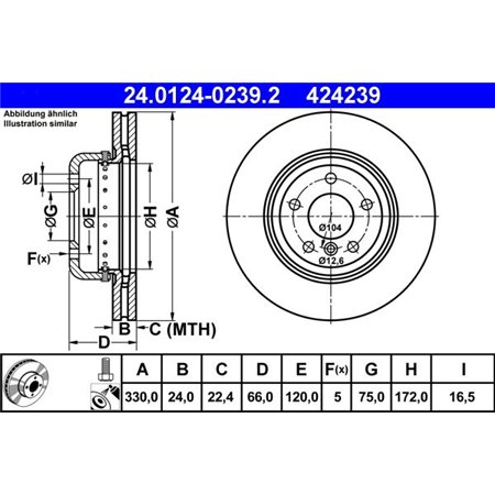 24.0124-0239.2 Brake Disc ATE