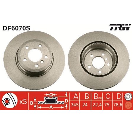 DF6070S  Brake disc TRW 