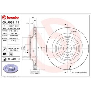 09.A961.11  Brake disc BREMBO 