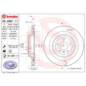 09.A961.11 Тормозной диск BREMBO     