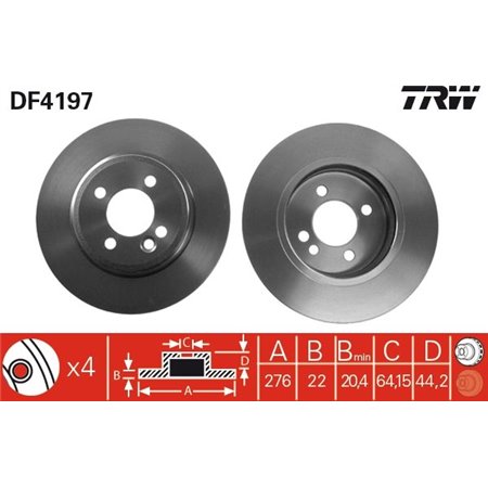 DF4197  Brake disc TRW 