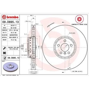09.D895.13  Two piece brake disc BREMBO 