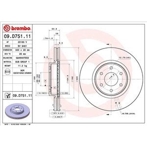 09.D751.11 Тормозной диск BREMBO     