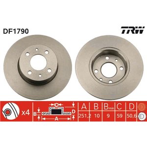 DF1790 Brake Disc TRW - Top1autovaruosad