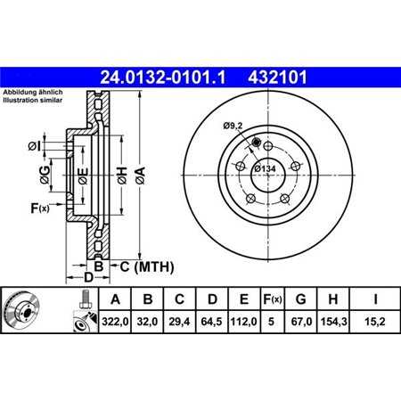 24.0132-0101.1 Bromsskiva ATE