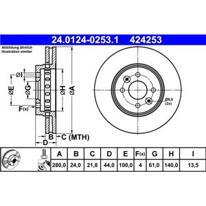 24.0124-0253.1 Тормозной диск ATE - Top1autovaruosad