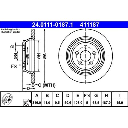 24.0111-0187.1 Тормозной диск ATE