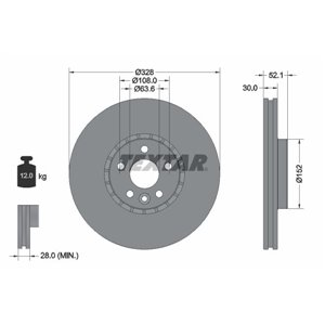 92196303 Brake Disc TEXTAR - Top1autovaruosad