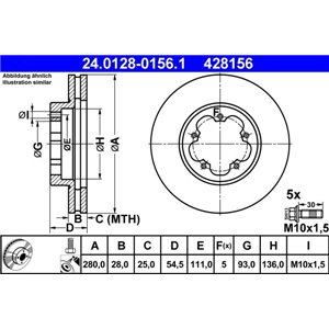 24.0128-0156.1 Brake Disc ATE - Top1autovaruosad