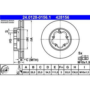 24.0128-0156.1 Тормозной диск ATE - Top1autovaruosad