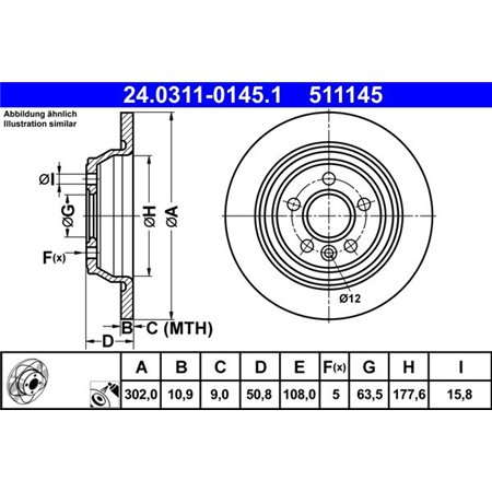 24.0311-0145.1 Brake Disc ATE