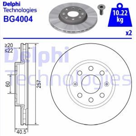 BG4004 Brake Disc DELPHI