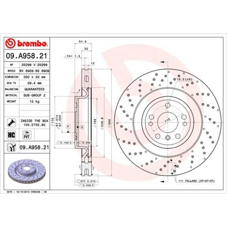 09.A958.21 Brake Disc BREMBO