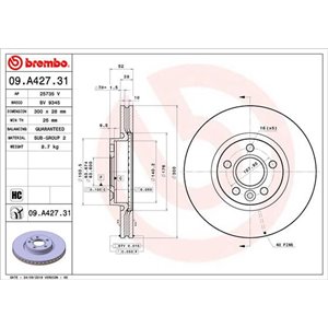 09.A427.31 Тормозной диск BREMBO     