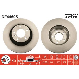 DF4460S Brake Disc TRW - Top1autovaruosad