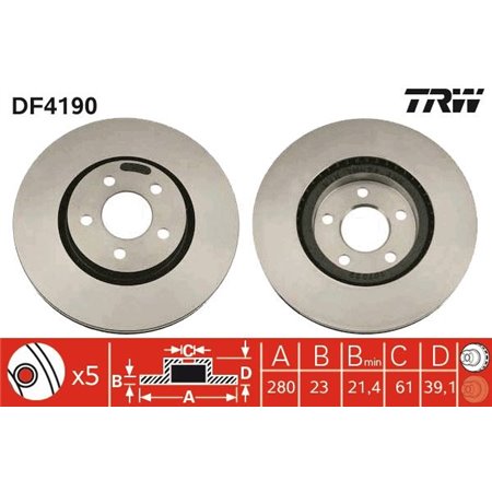DF4190  Brake disc TRW 