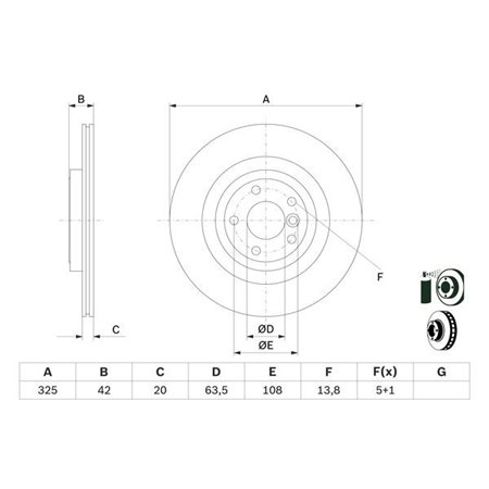 0 986 479 E61 Brake Disc BOSCH