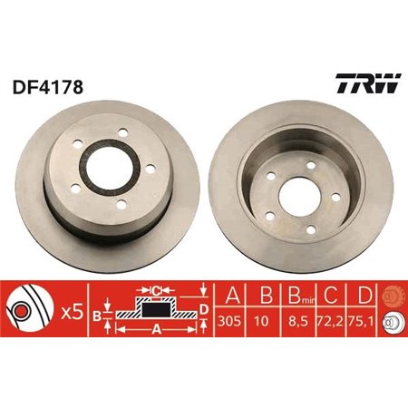 DF4178 Brake Disc TRW