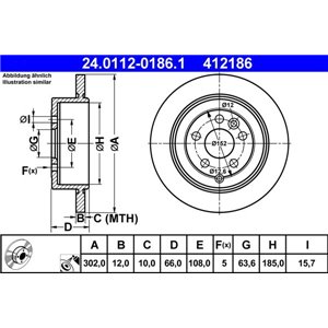 24.0112-0186.1  Brake disc ATE 