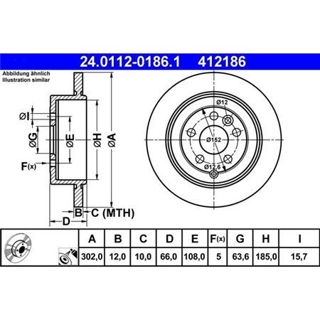 24.0112-0186.1 Brake Disc ATE