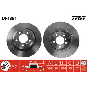 DF4391  Brake disc TRW 