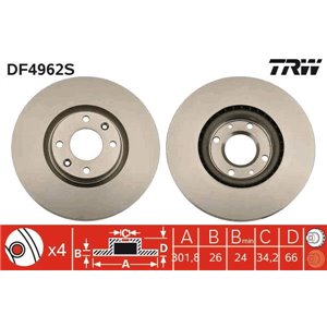 DF4962S Тормозной диск TRW - Top1autovaruosad